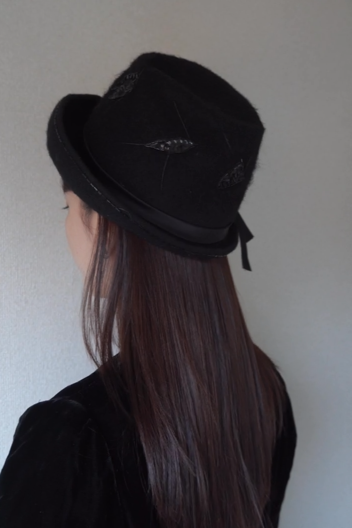 1960’s Beads Black Felt Hat