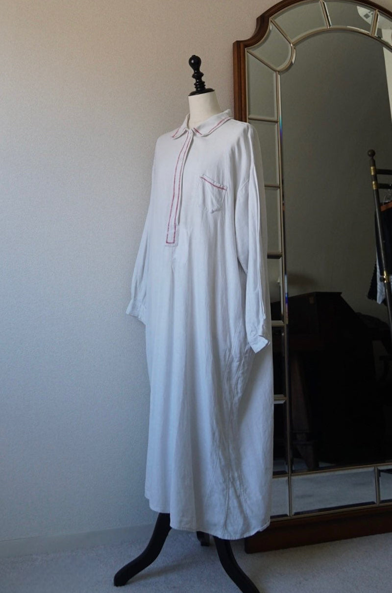 1930's Linen Cotton Long Dress