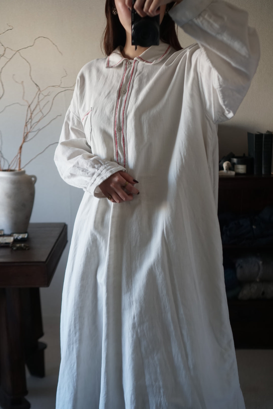 1930's Linen Cotton Long Dress
