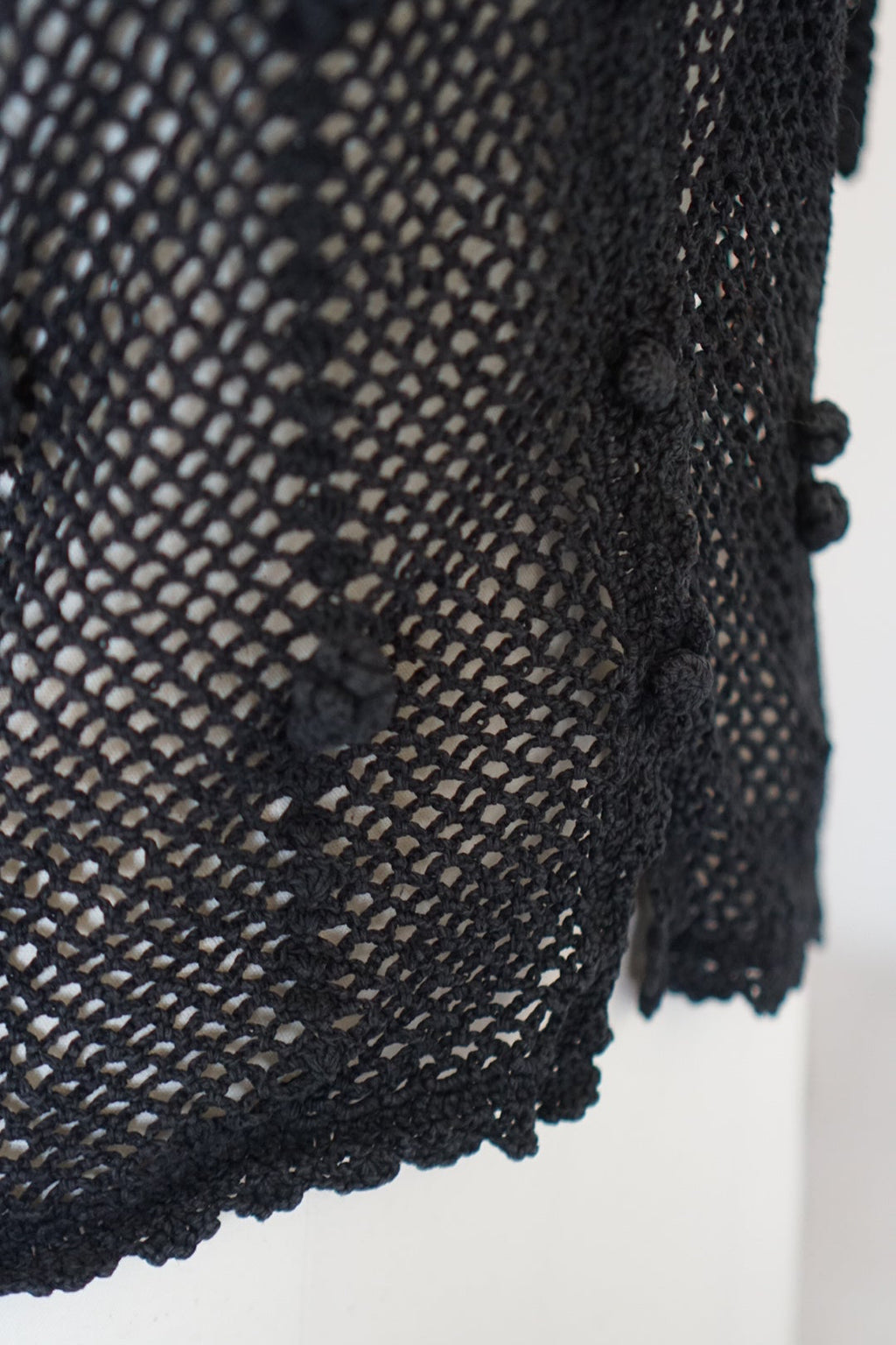 1950's Hand Crocheted Black Blouse
