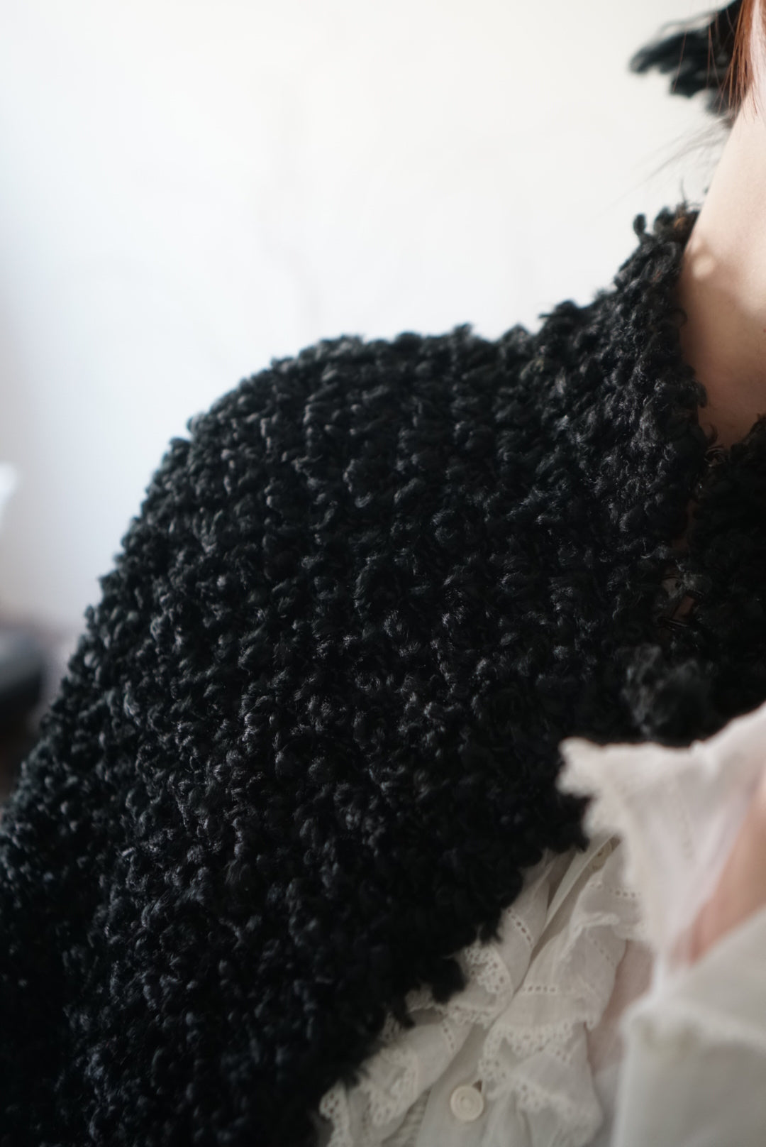 Edwardian Black Wool Short Cape