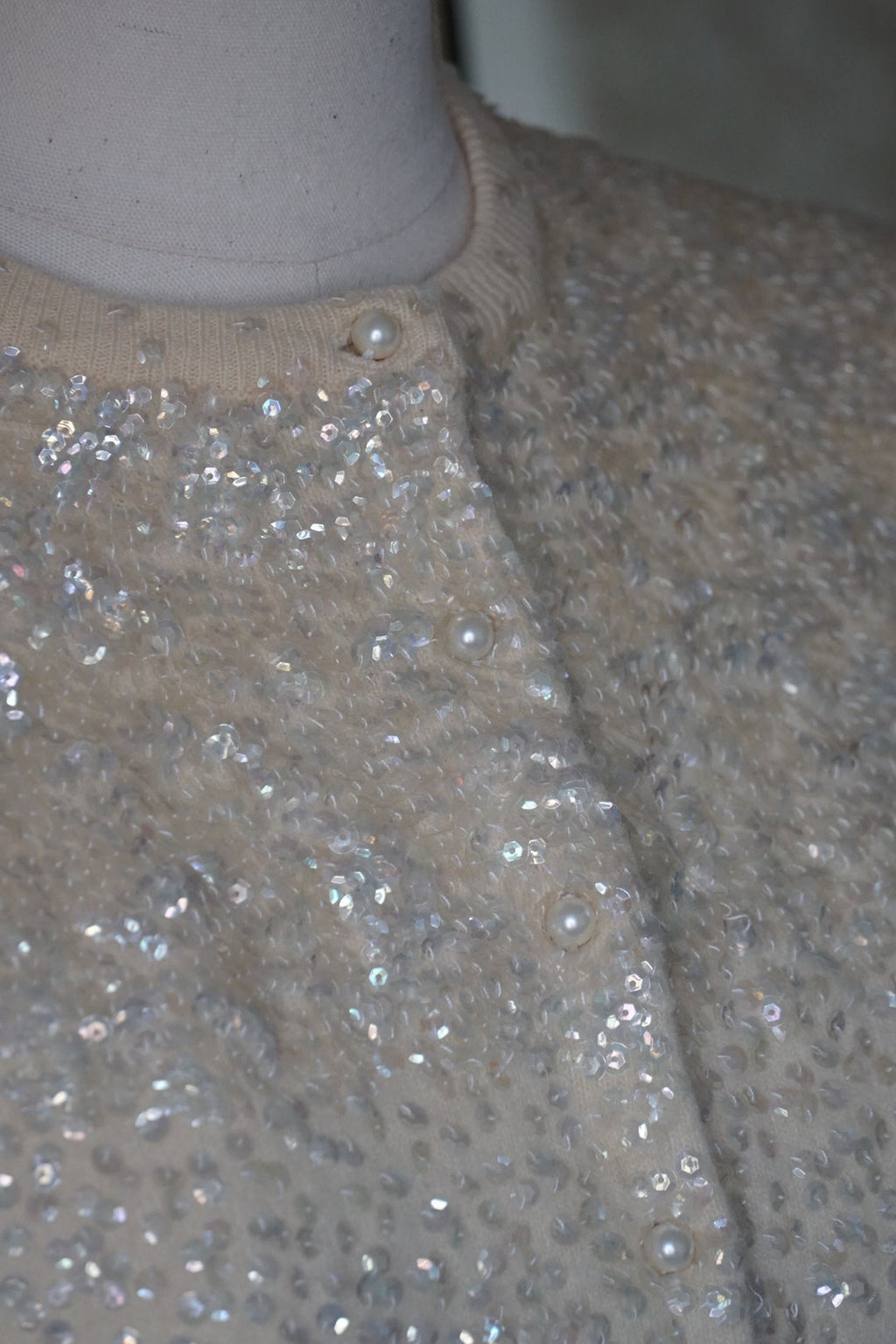 1950's Sequins Wool Cardigan