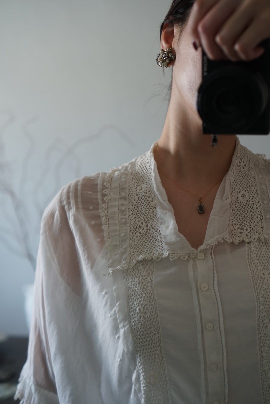 Georgian 10K Pearl Mourning Pendant Top