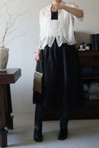 Antique French Handmade Linen Skirt