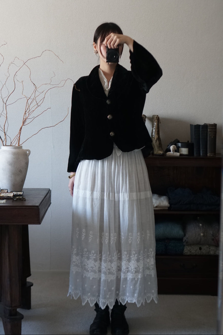 Vintage Black Silk Velvet Jacket