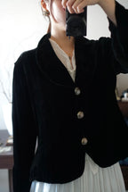 Vintage Black Silk Velvet Jacket