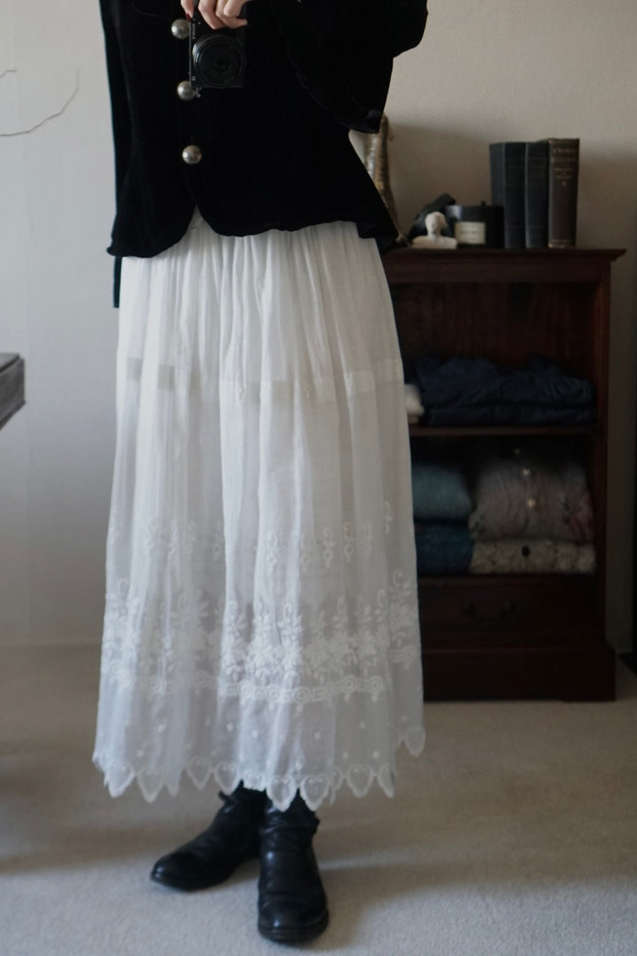 Edwardian Scalloped Embroidery Skirt