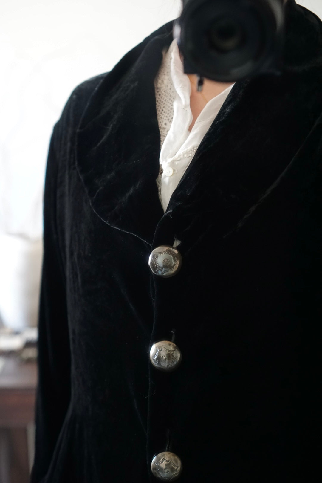 Vintage Black Silk Velvet Jacket