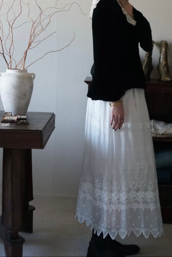 Edwardian Scalloped Embroidery Skirt