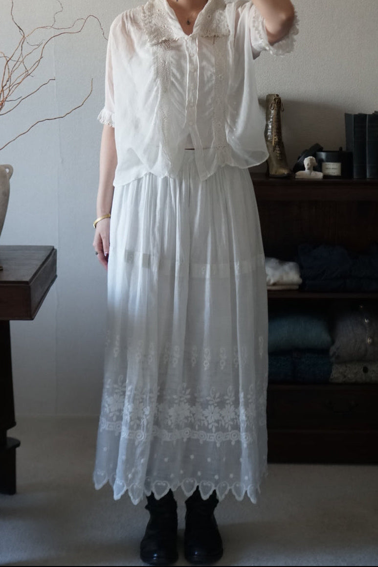 Edwardian Scalloped Embroidery Skirt