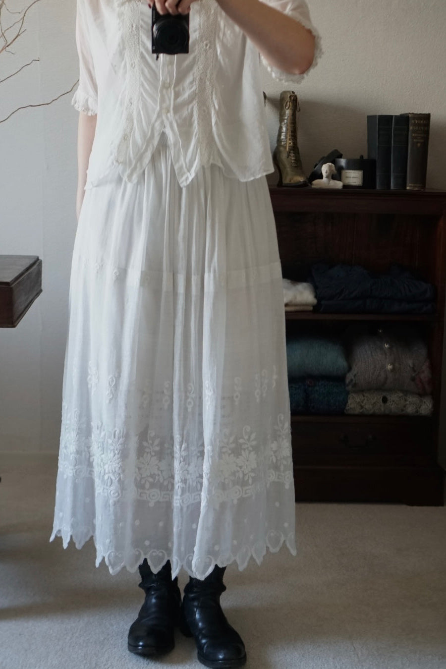 Edwardian Scalloped Embroidery Skirt