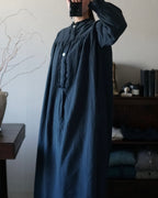 Antique French Cotton Gathered Long Dress