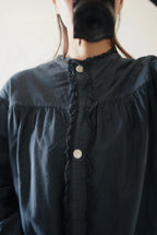 Antique French Cotton Gathered Long Dress