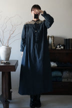 Antique French Cotton Gathered Long Dress
