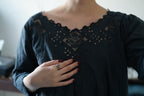Antique French Cotton Filet lace Long Dress