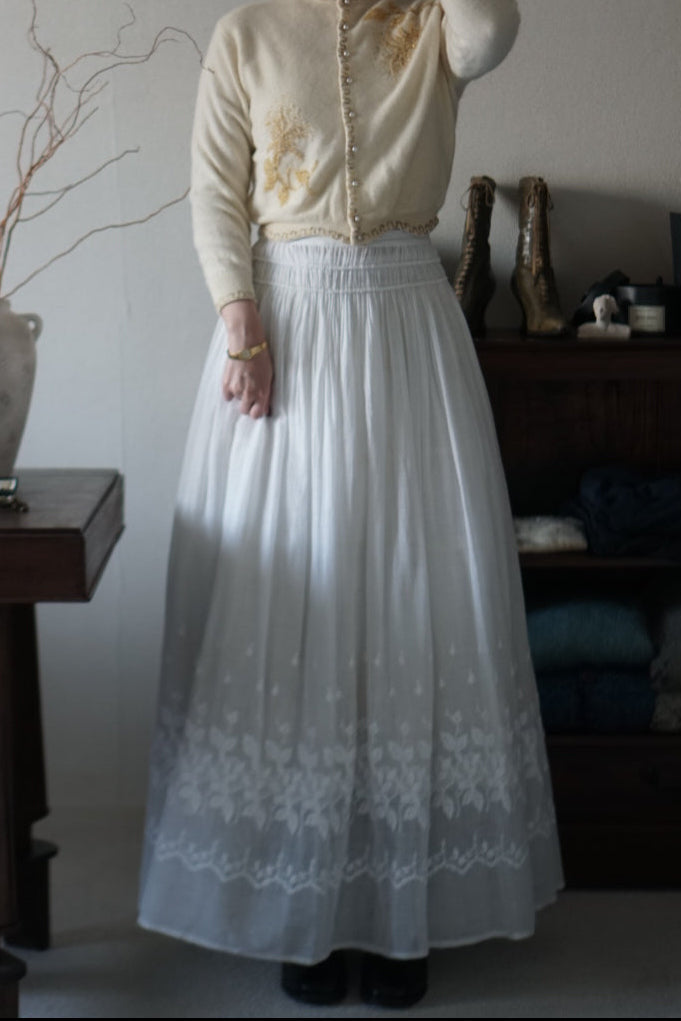 Edwardian Small Flower Embroidery Skirt