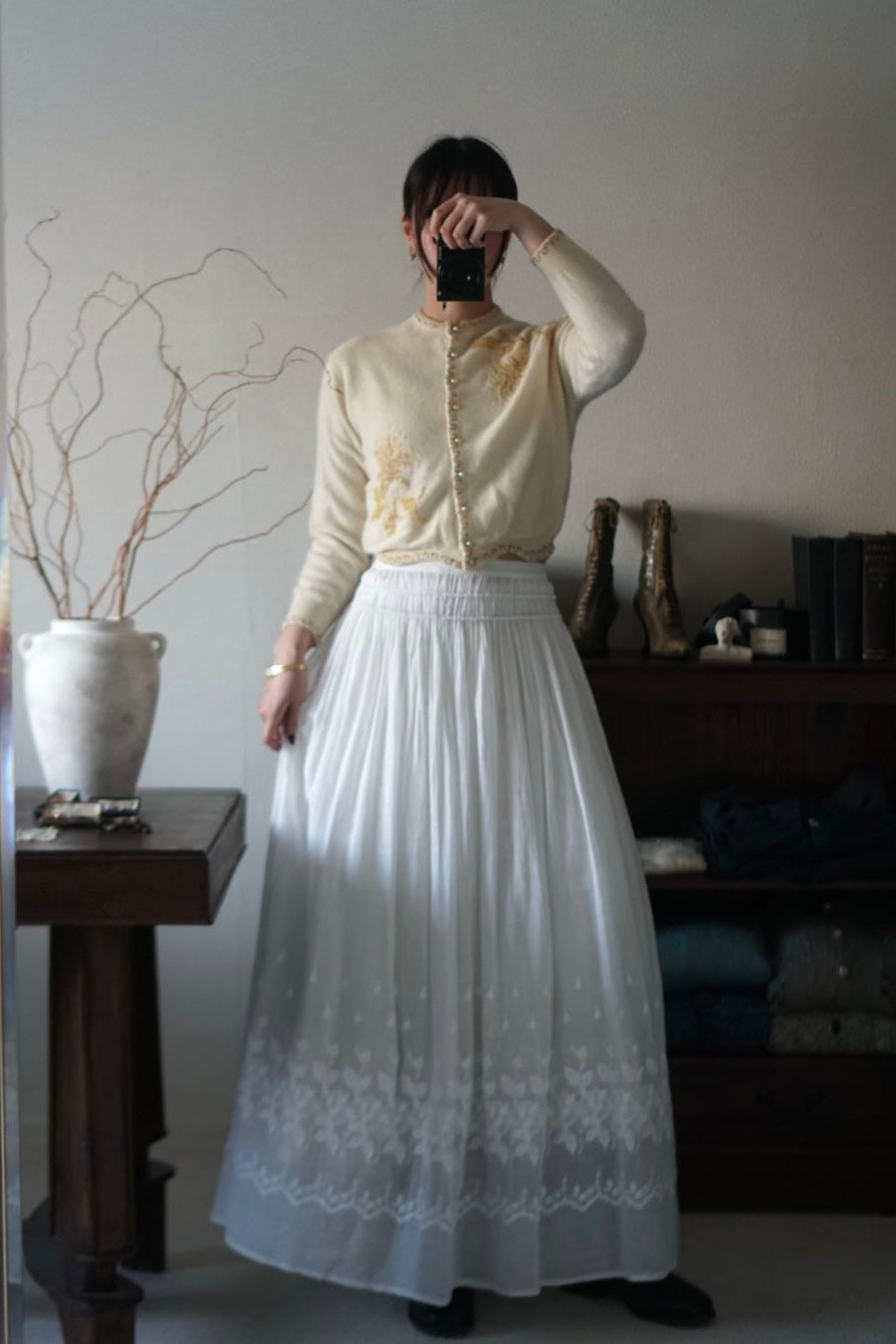 Edwardian Small Flower Embroidery Skirt