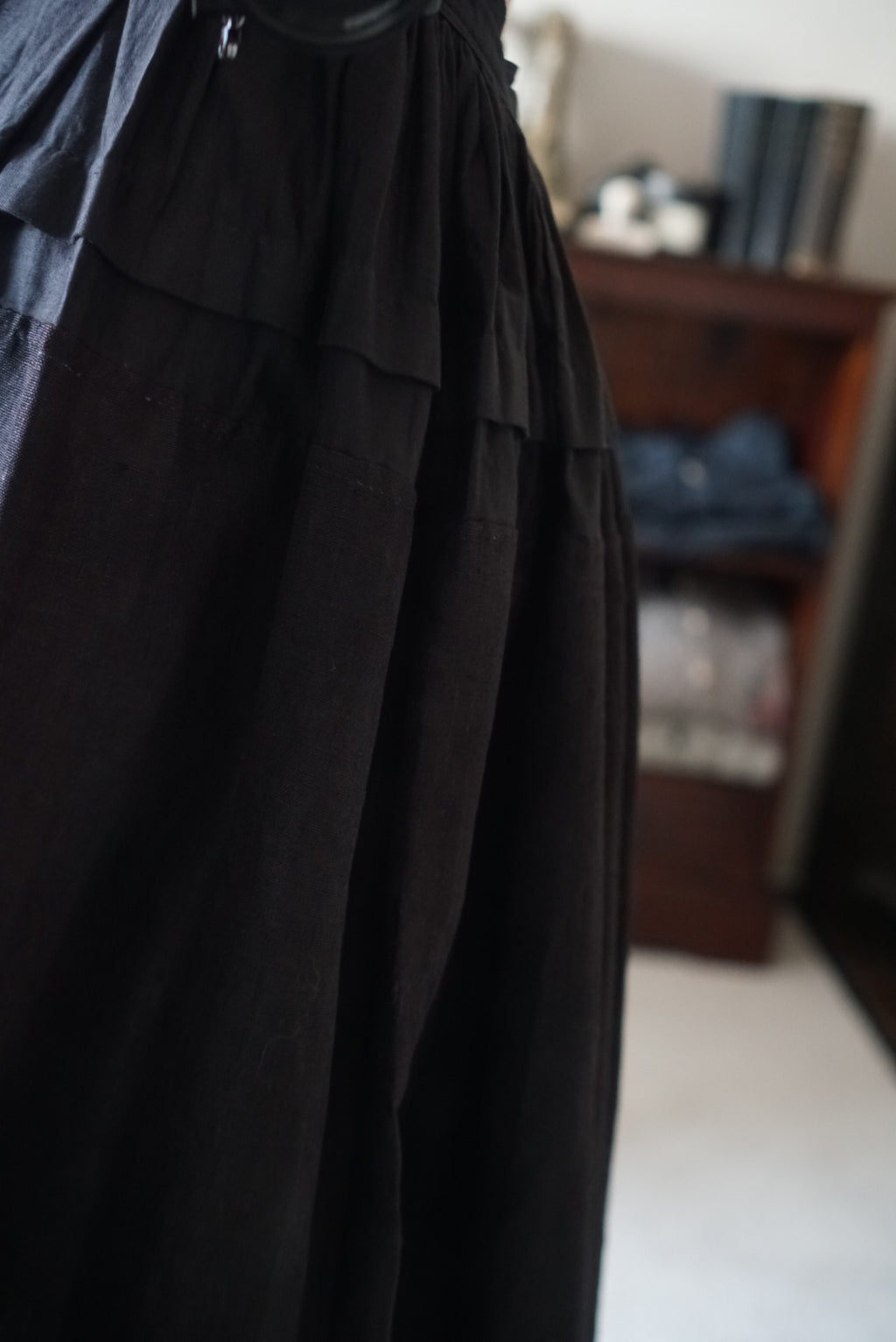 Antique French Handmade Linen Skirt