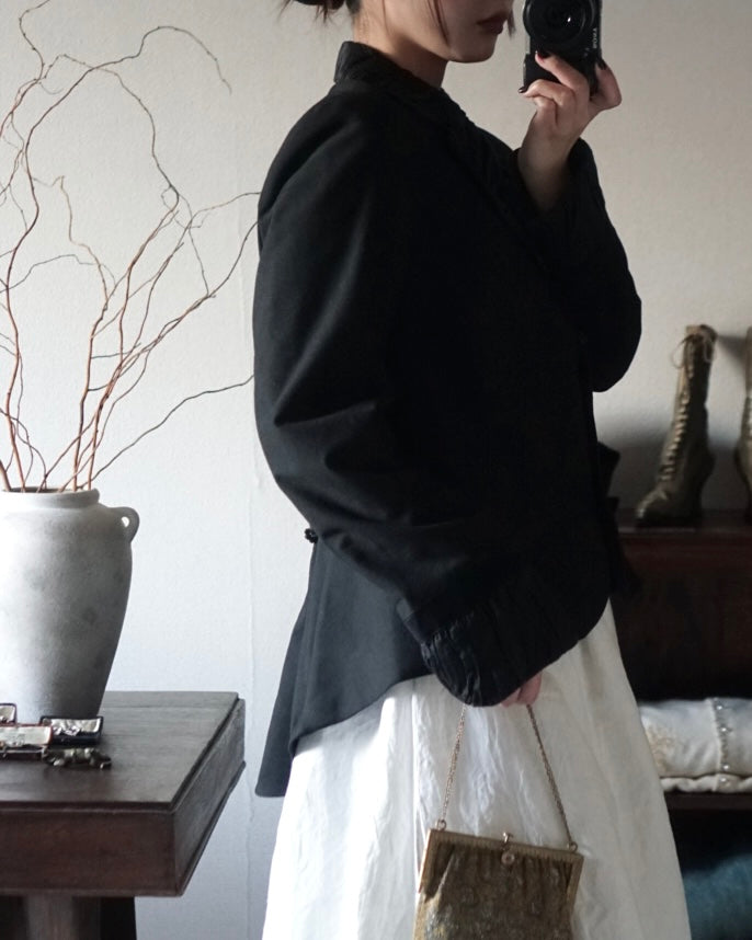 Vintage Ruffle Collar Tailored Jacket