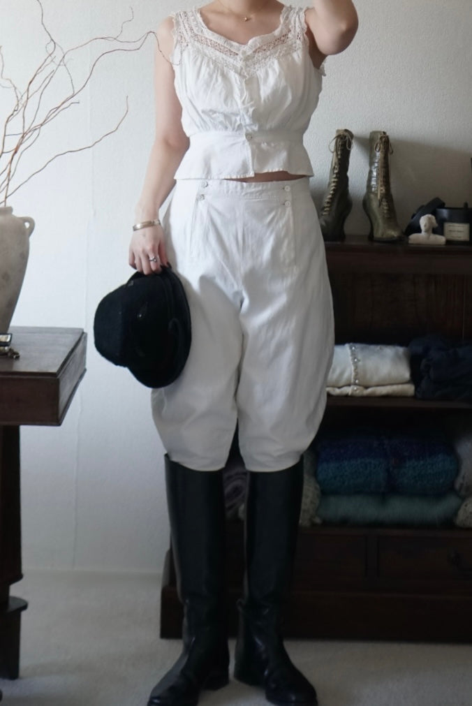 1900's White Cotton Riding Pants
