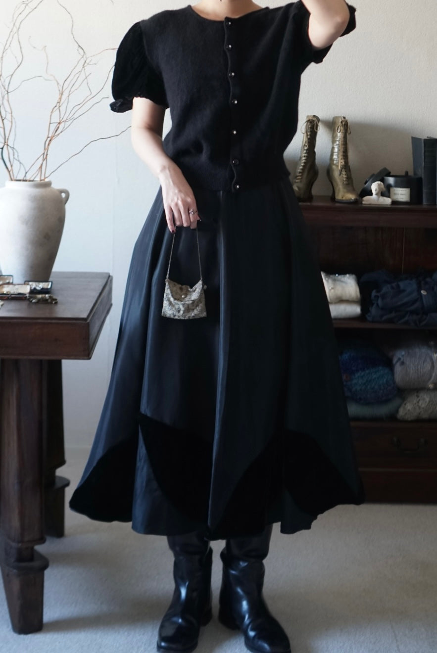 1950's Silk Velvet Leaf Skirt