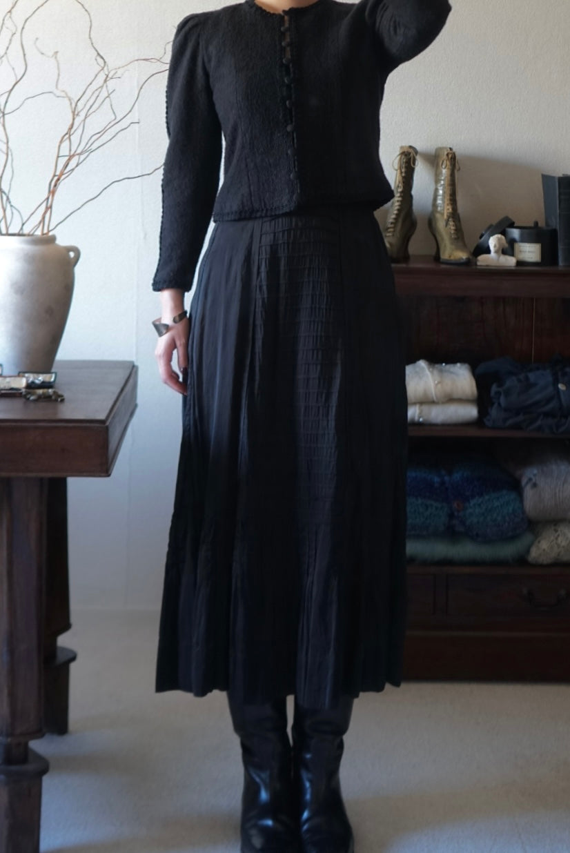 Victorian Black Cotton Slip Skirt