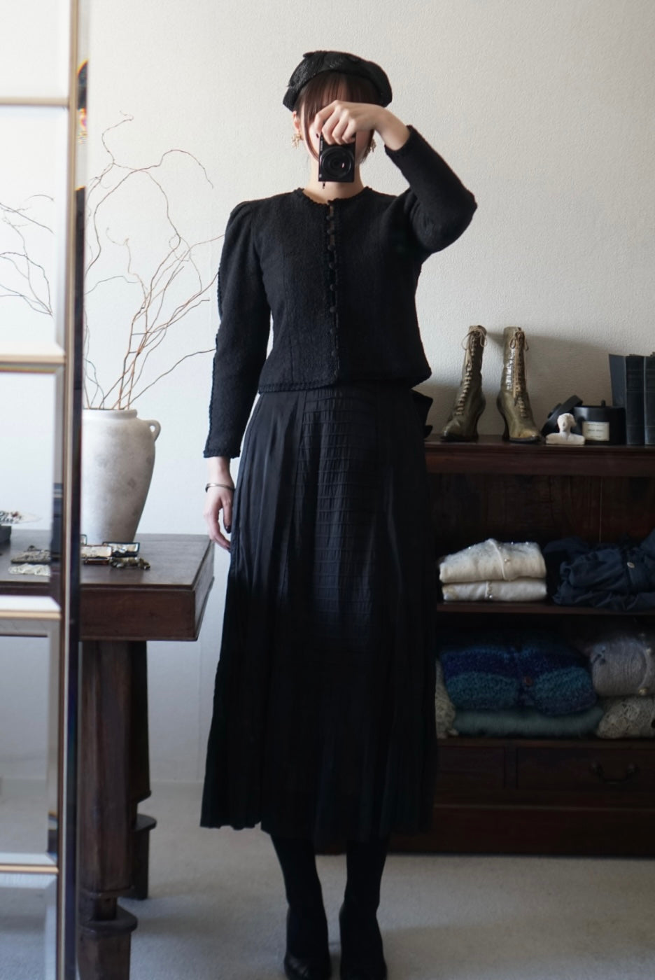 Victorian Black Cotton Slip Skirt