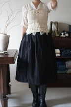 Antique French Handmade Linen Skirt
