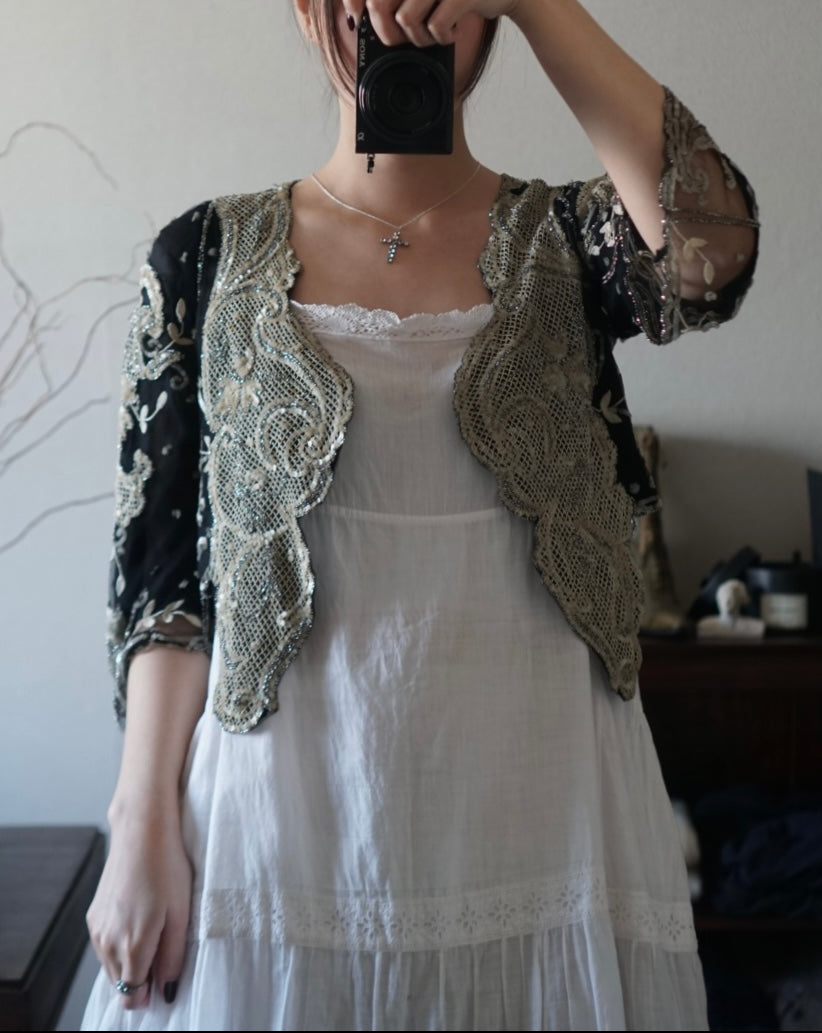 Edwardian Sequins×Beads Bolero