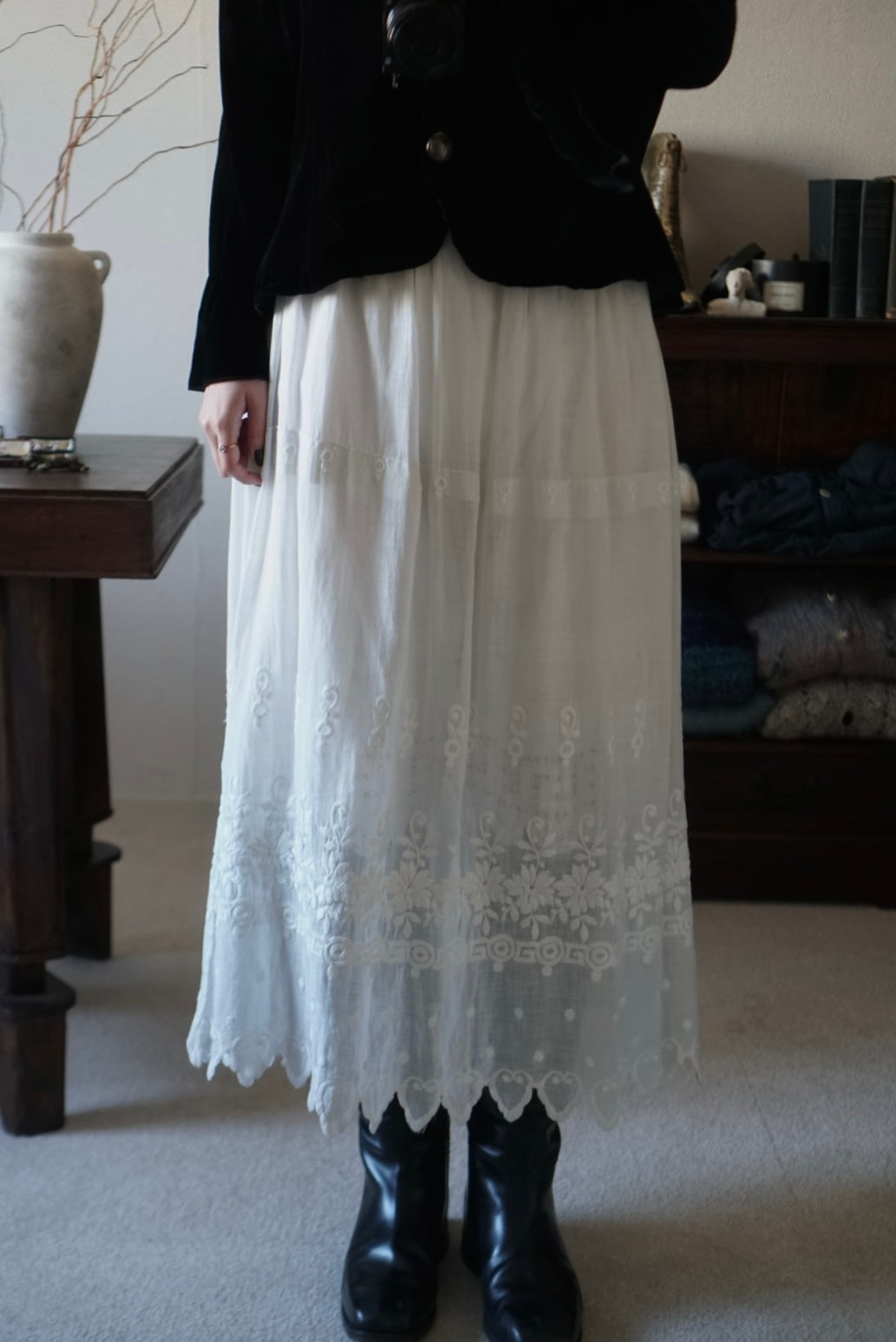 Edwardian Scalloped Embroidery Skirt