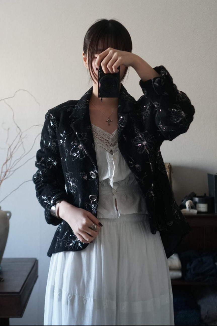 Vintage Floral with Sequins Jacket