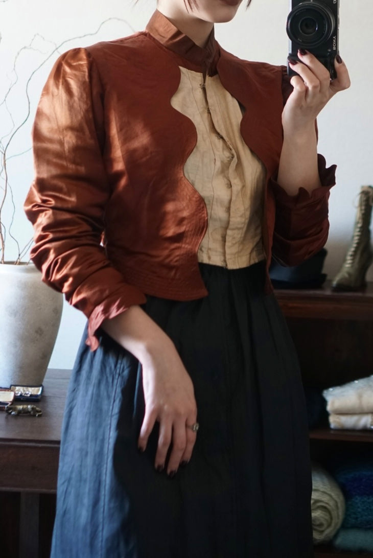 Victorian Orange Silk Jacket