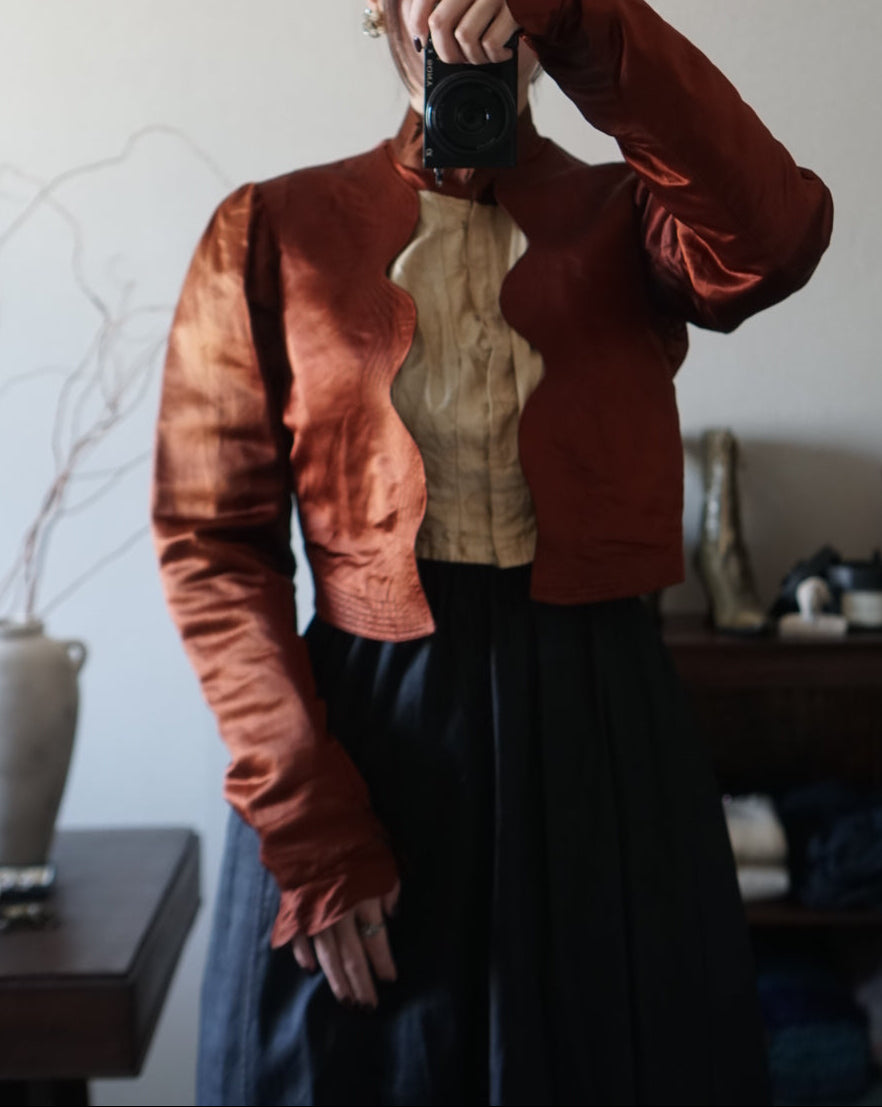 Victorian Orange Silk Jacket