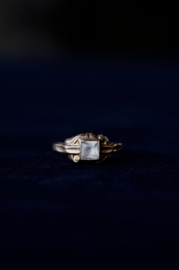 Edwardian 10K Pinky Ring with Glass Stone