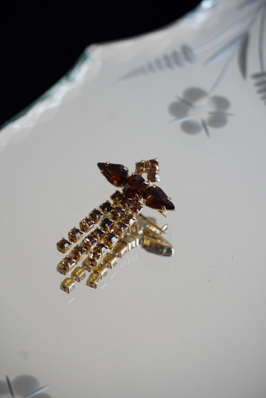 Vintage Amber Cascade Brooch