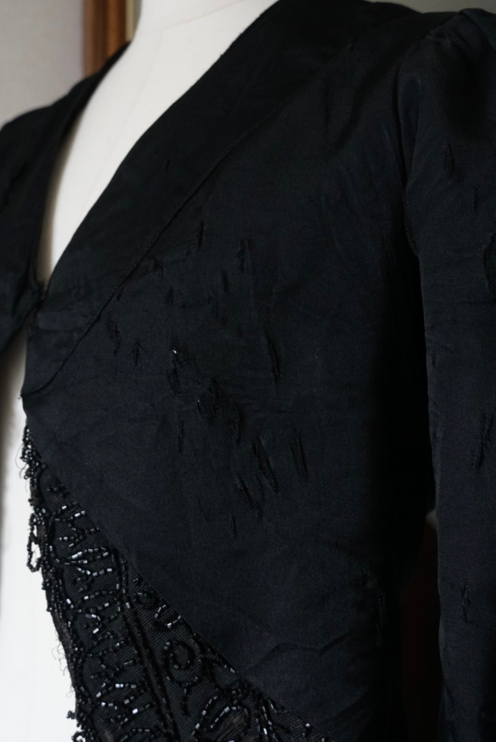 1880's Beaded Jacket with Puff Sleeves