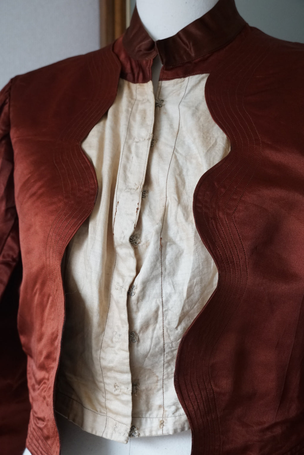 Victorian Orange Silk Jacket
