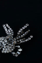 Vintage Glass Flower Spray Brooch