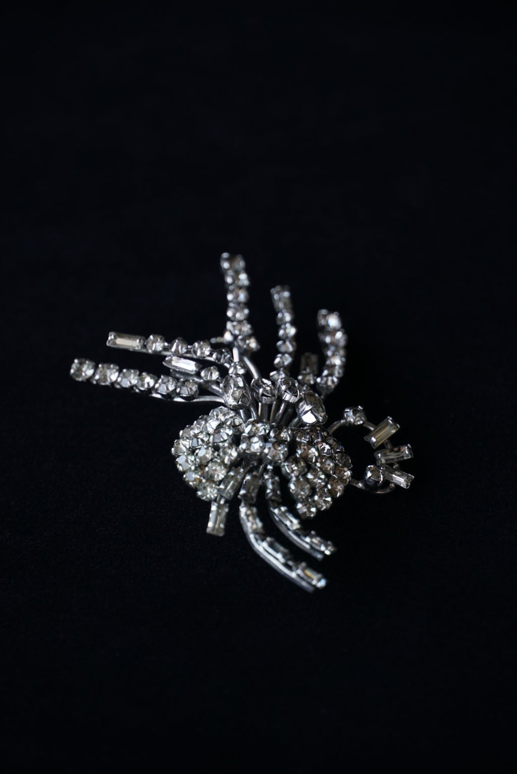 Vintage Glass Flower Spray Brooch