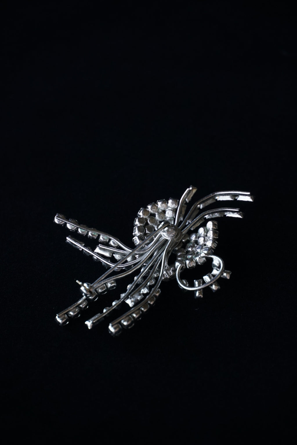 Vintage Glass Flower Spray Brooch