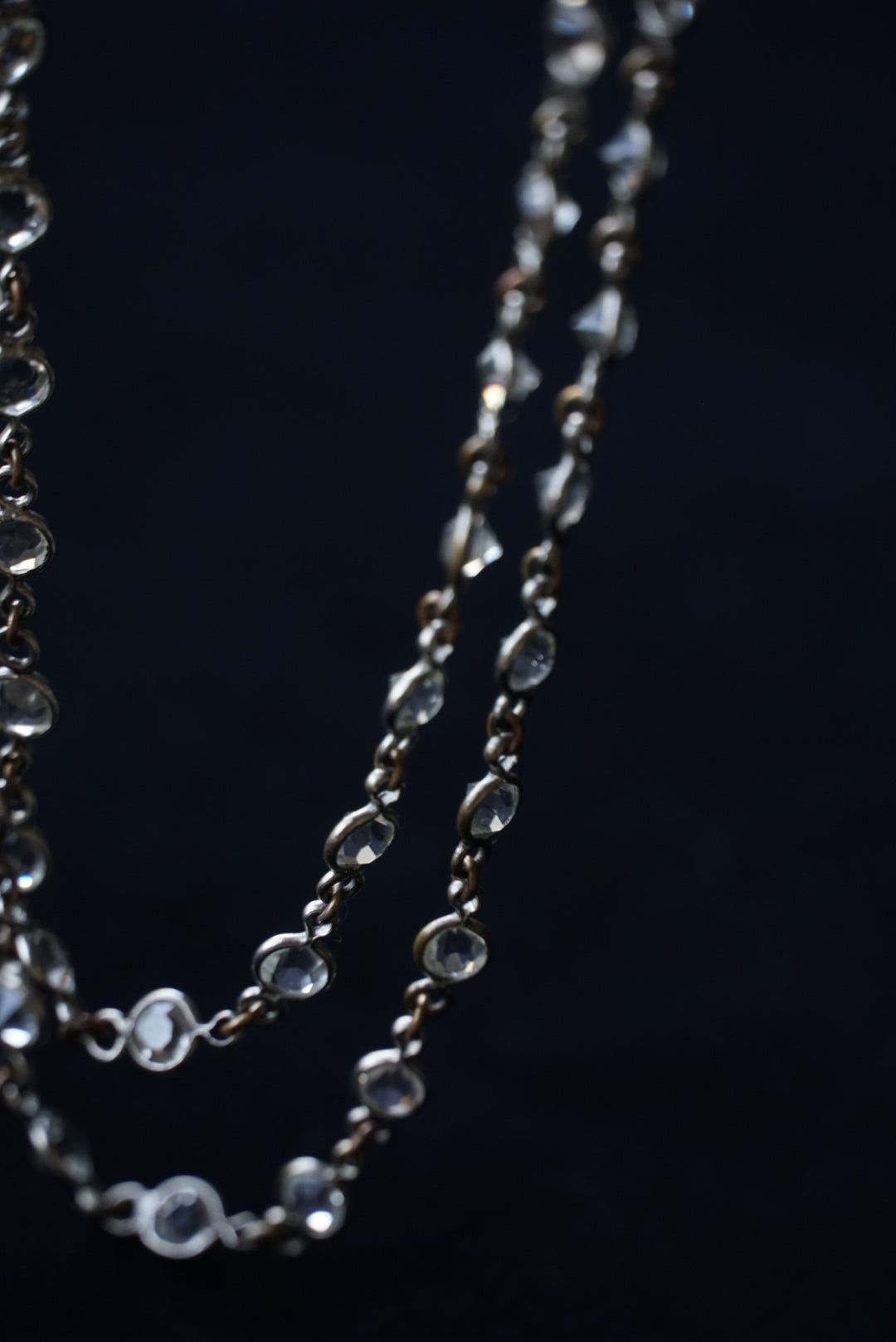 1920's Cut Glass Long Necklace