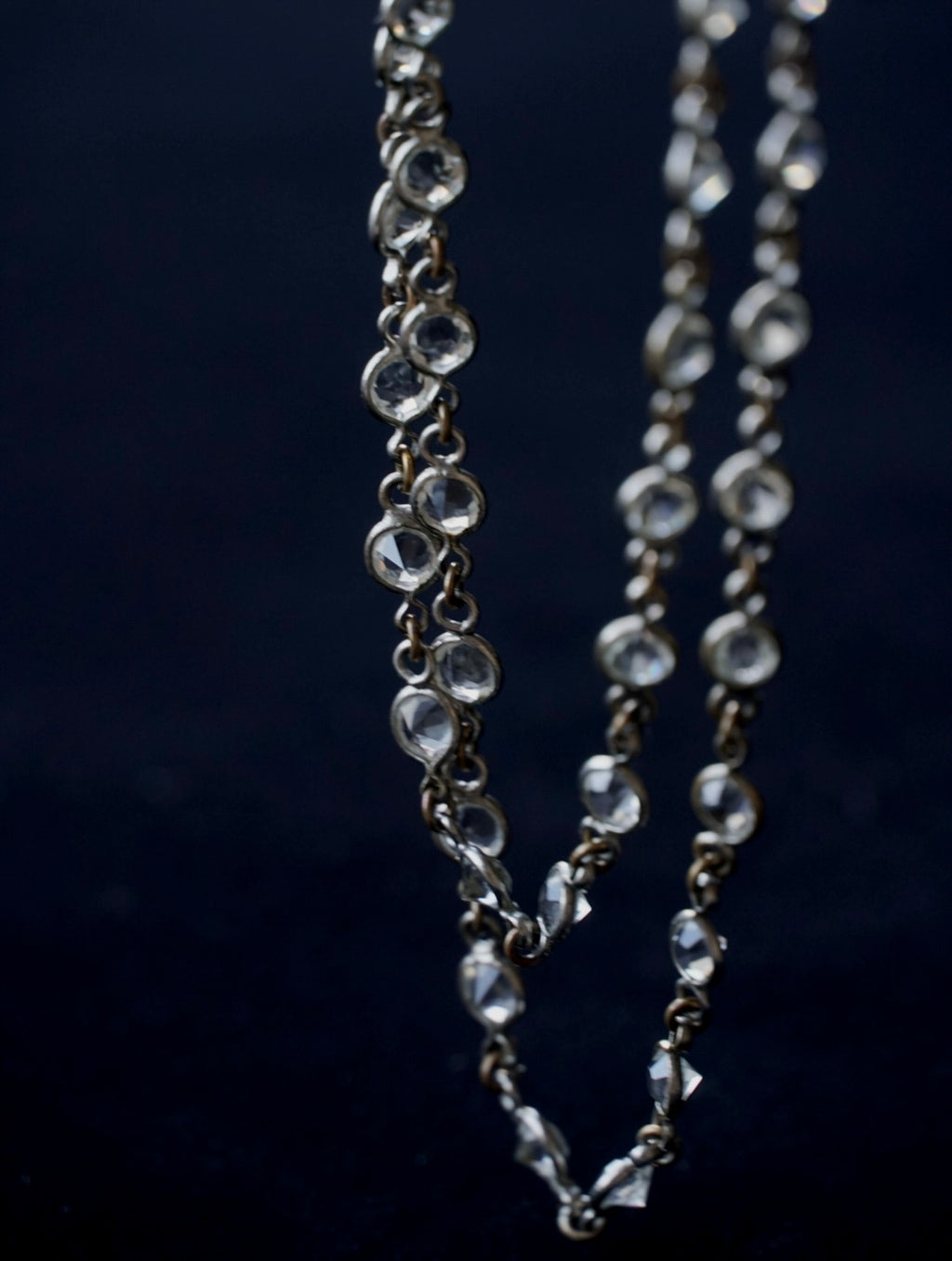 1920's Cut Glass Long Necklace