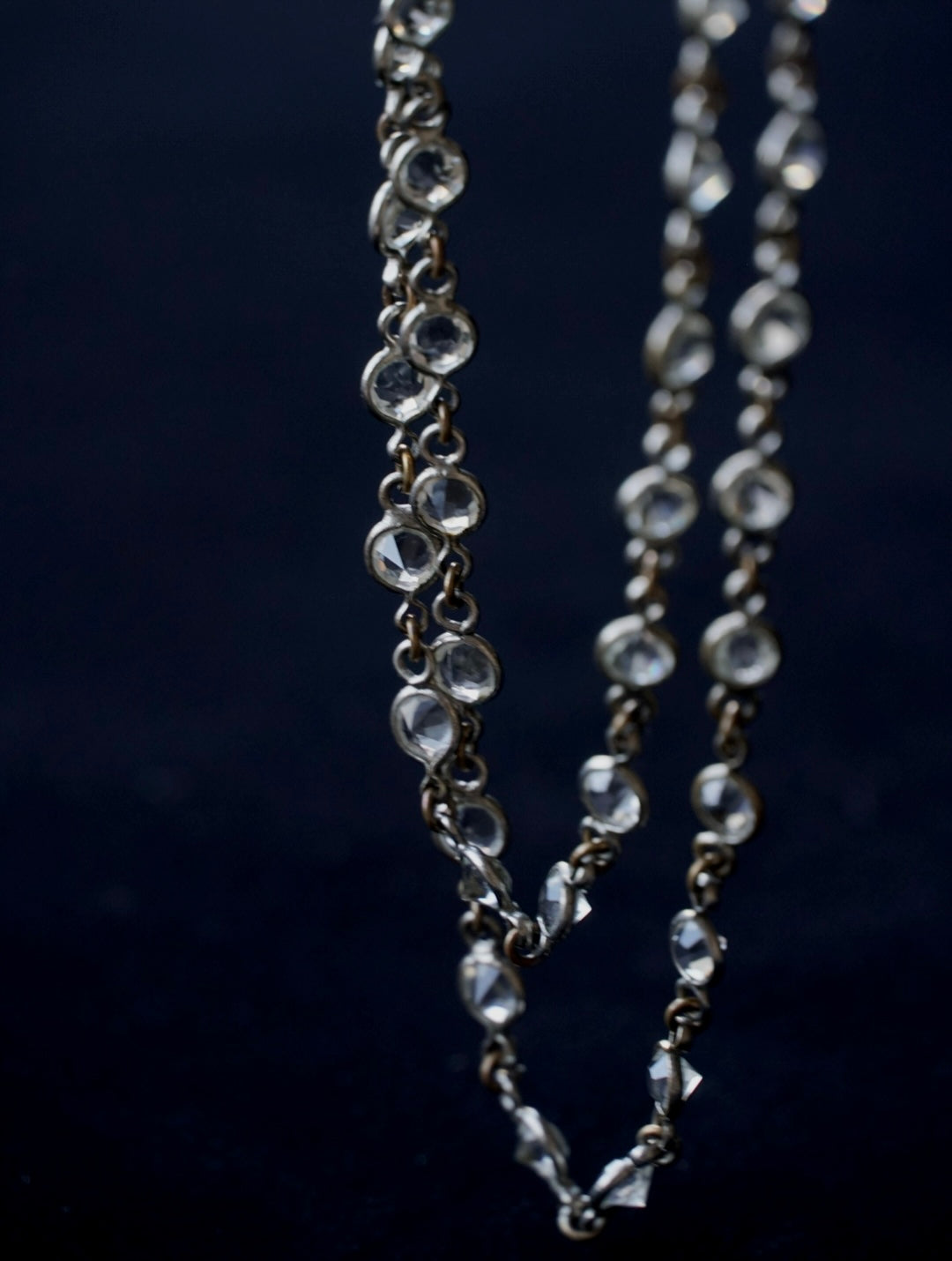 1920's Cut Glass Long Necklace