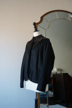 1940's Black Wool×Shearling Lamb Jacket