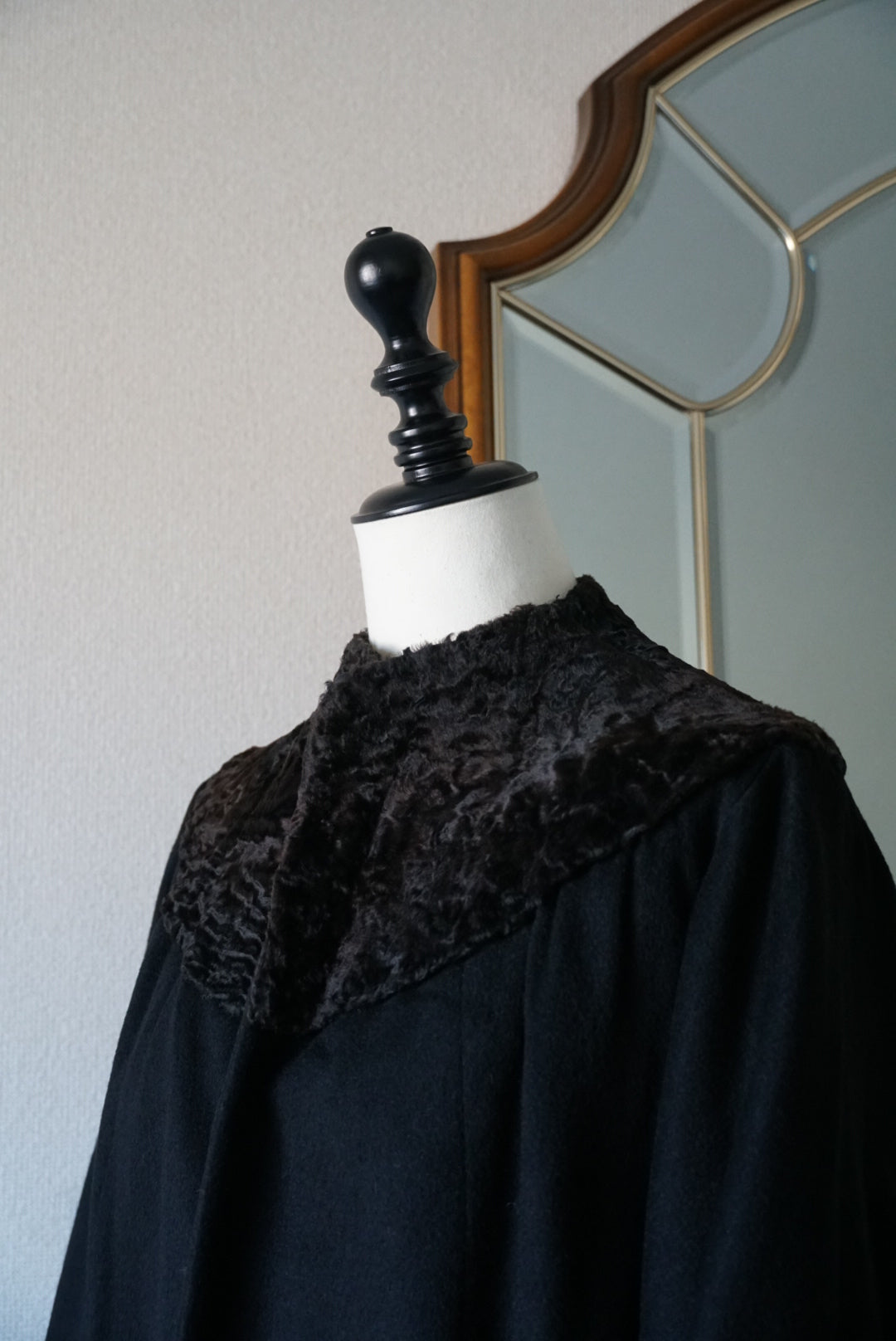 1940's Black Wool×Shearling Lamb Jacket