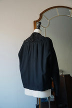 1940's Black Wool×Shearling Lamb Jacket