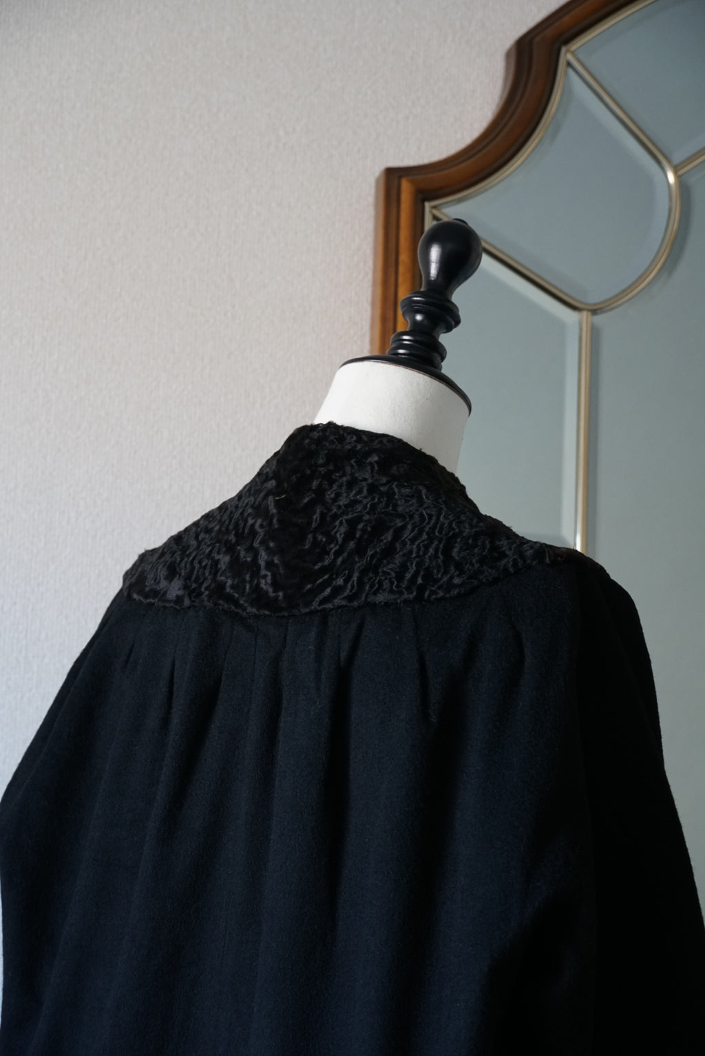 1940's Black Wool×Shearling Lamb Jacket