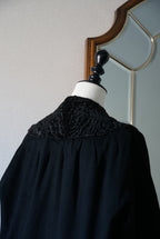 1940's Black Wool×Shearling Lamb Jacket