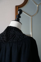 1940's Black Wool×Shearling Lamb Jacket