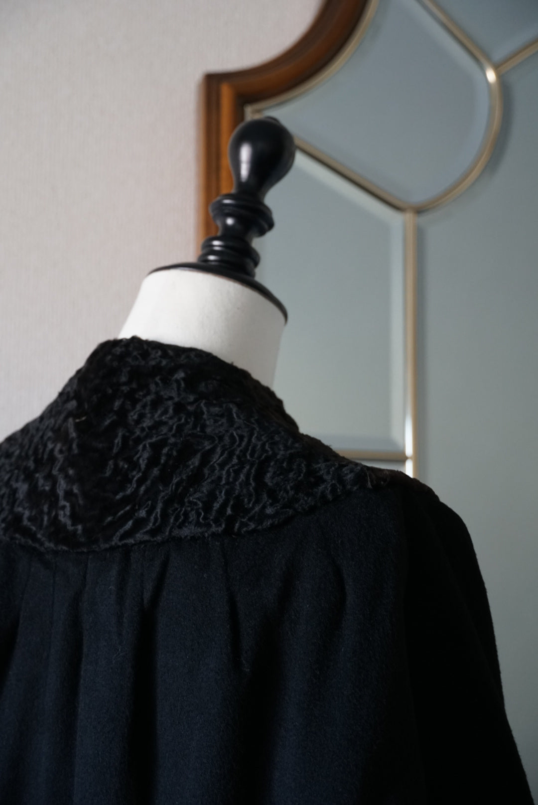 1940's Black Wool×Shearling Lamb Jacket